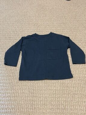 Zara Baby Navy Long Sleeve Pocket Tee Oversized Fit